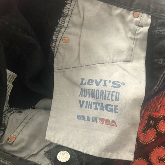$168 LEVI'S Authorized Vintage 501 Original Straight Leg Jeans Faded Black 26 - Picture 10 of 12